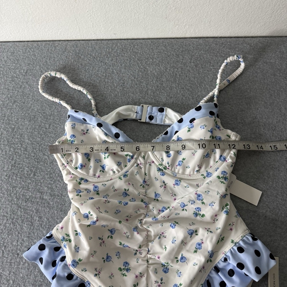 New Free People For Love And Lemons Mina One Piece Swimsuit Floral Women's Small - Picture 8 of 10